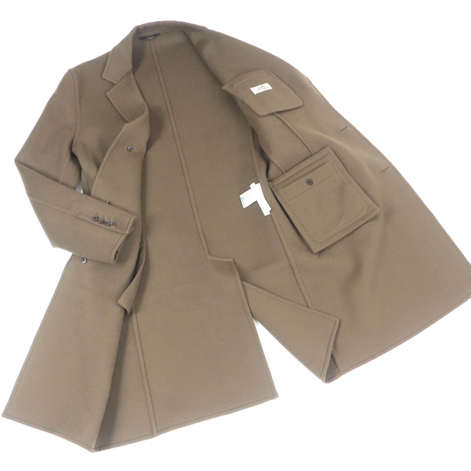 極美品□HERMES エルメス 19AW カシミヤ100％ ロングコート