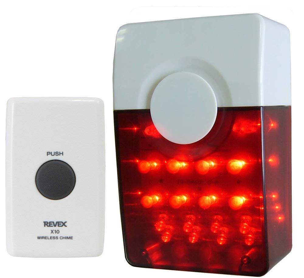 リーベックス Revex ワイヤレス チャイム Xシリーズ 送受信機セット 防犯 LED 点滅 呼び出しピカフラッシュセット XL3010 送信機 押しボタン -受信機 音と眩しい光