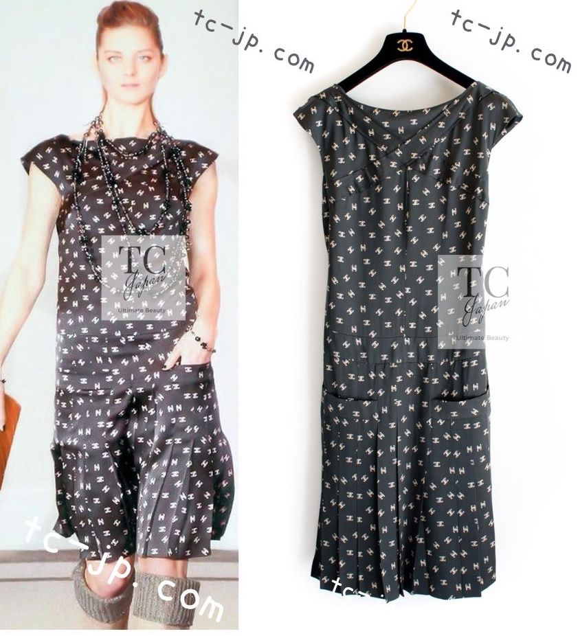 CHANEL スポーツライン ジップアップワンピース ココマーク ストライプ