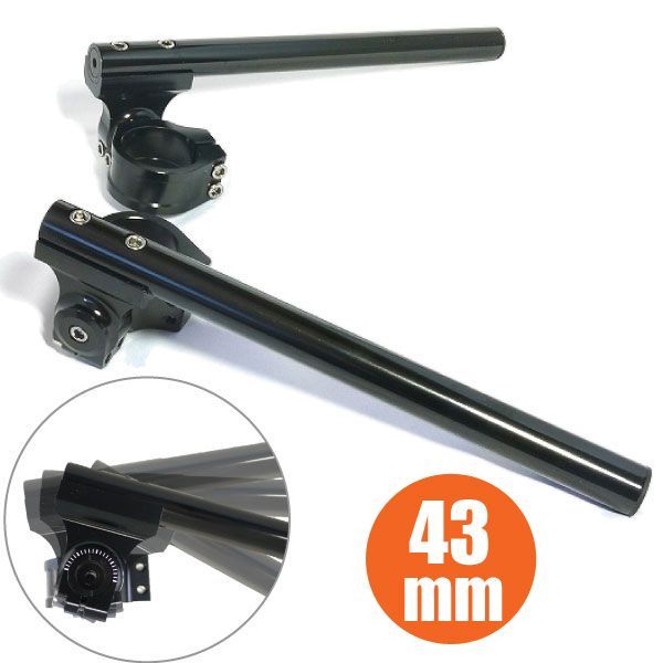 43パイ 43mm φ セパハン 黒 ブラック HIGH角度調節 セパレートハンドル