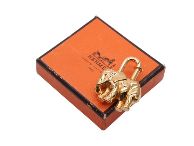 HERMES エルメス エレファント カデナ チャーム メタル ゴールド ゾウ アニマルモチーフ GP 1997年 4b007885