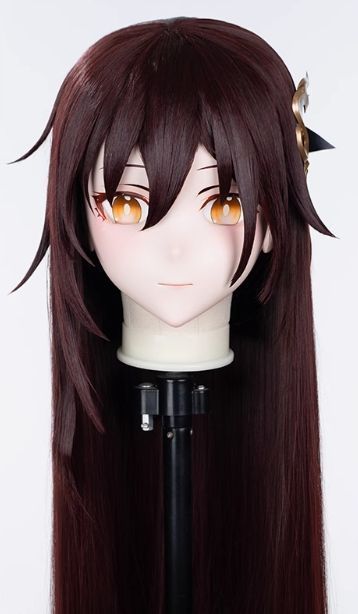 全頭マスク カツラ付き ロック付き NO.215 フリーサイズ フルマスク ドール ヘッドロリータ人形 コスプレ 変身 仮装 着ぐるみ