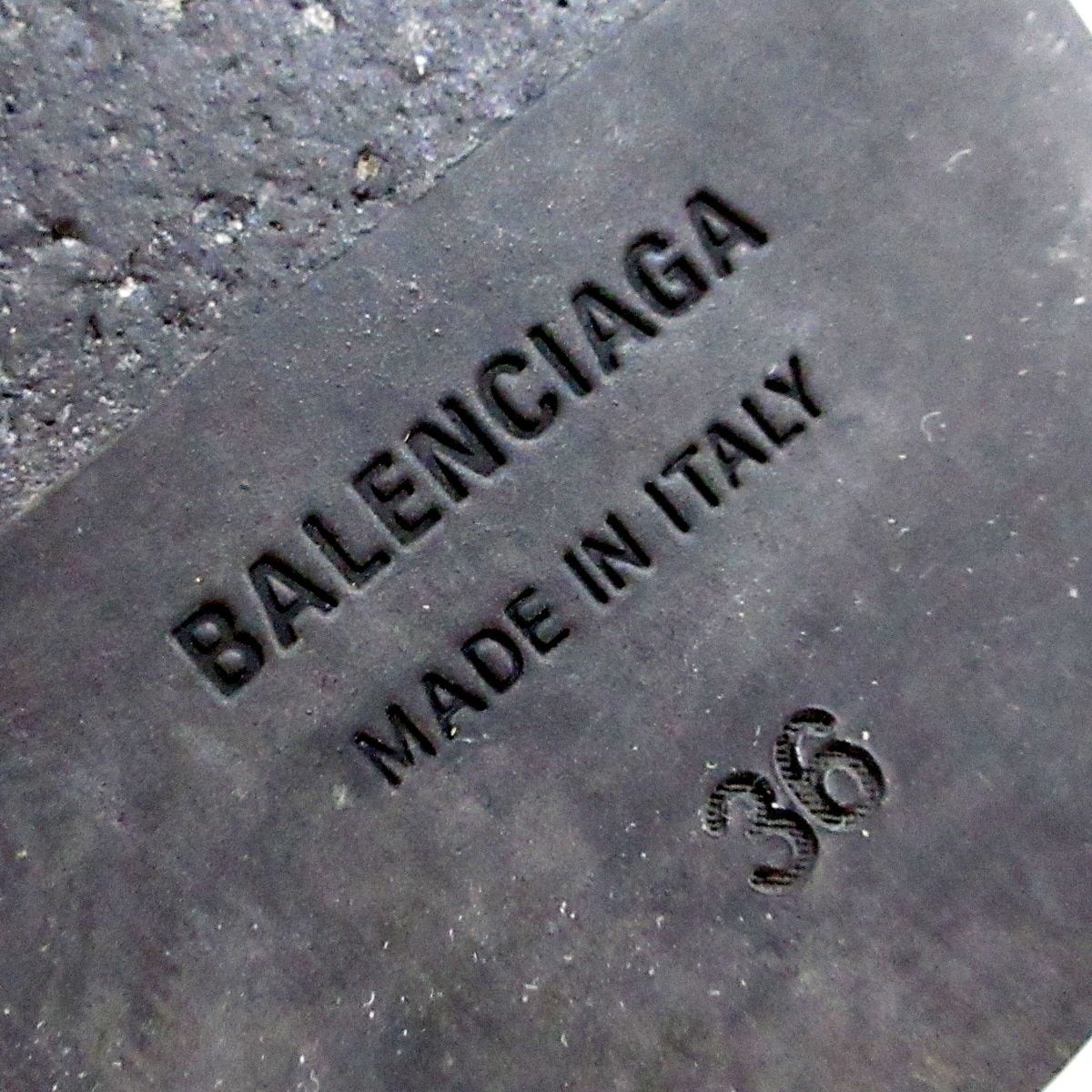 BALENCIAGA(バレンシアガ) サンダル 36 レディース - 黒 型押し加工 ...