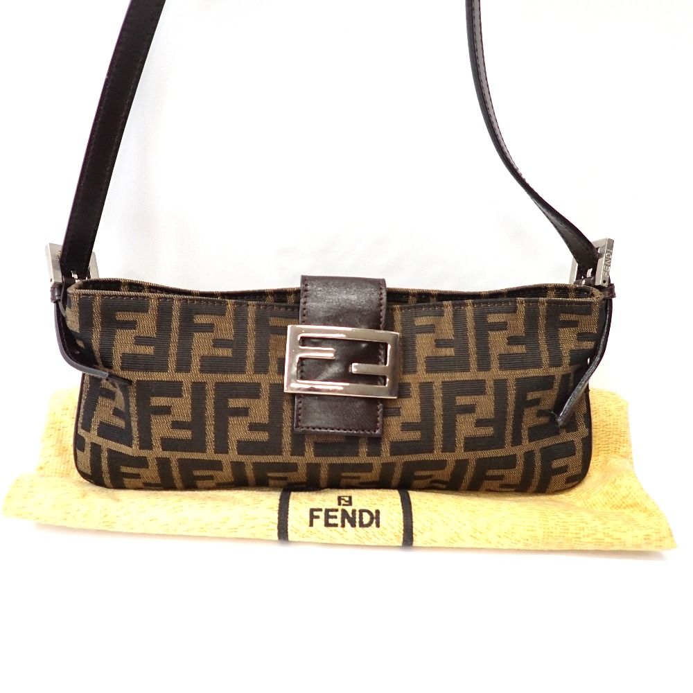 Ft630492 フェンディ ショルダーバッグ マンマバケット ズッカ柄 ブラウン レディース FENDI