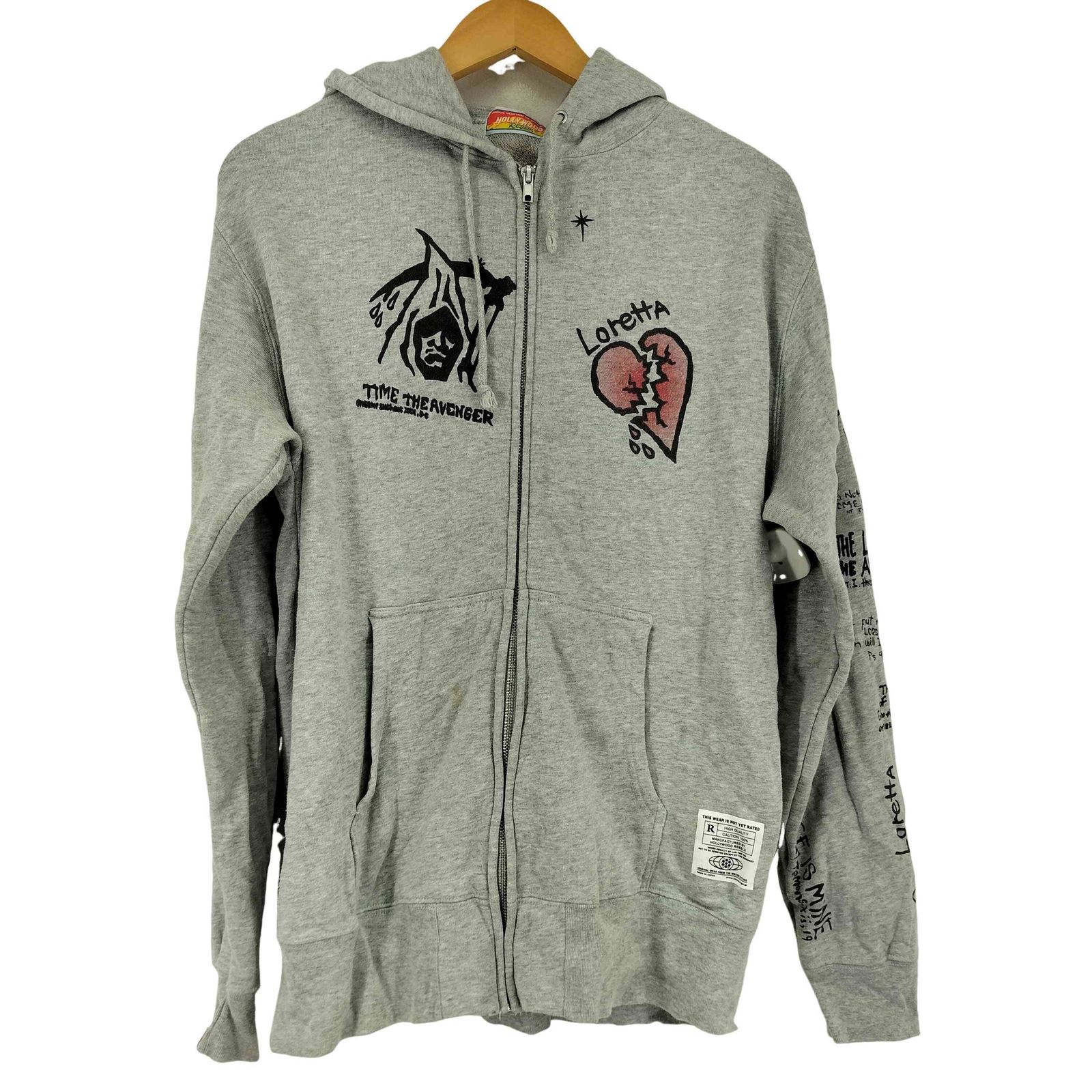 ユーズドフルギ USED古着 HOLLYWOOD REBELS プリントパーカー メンズ JPN：L 