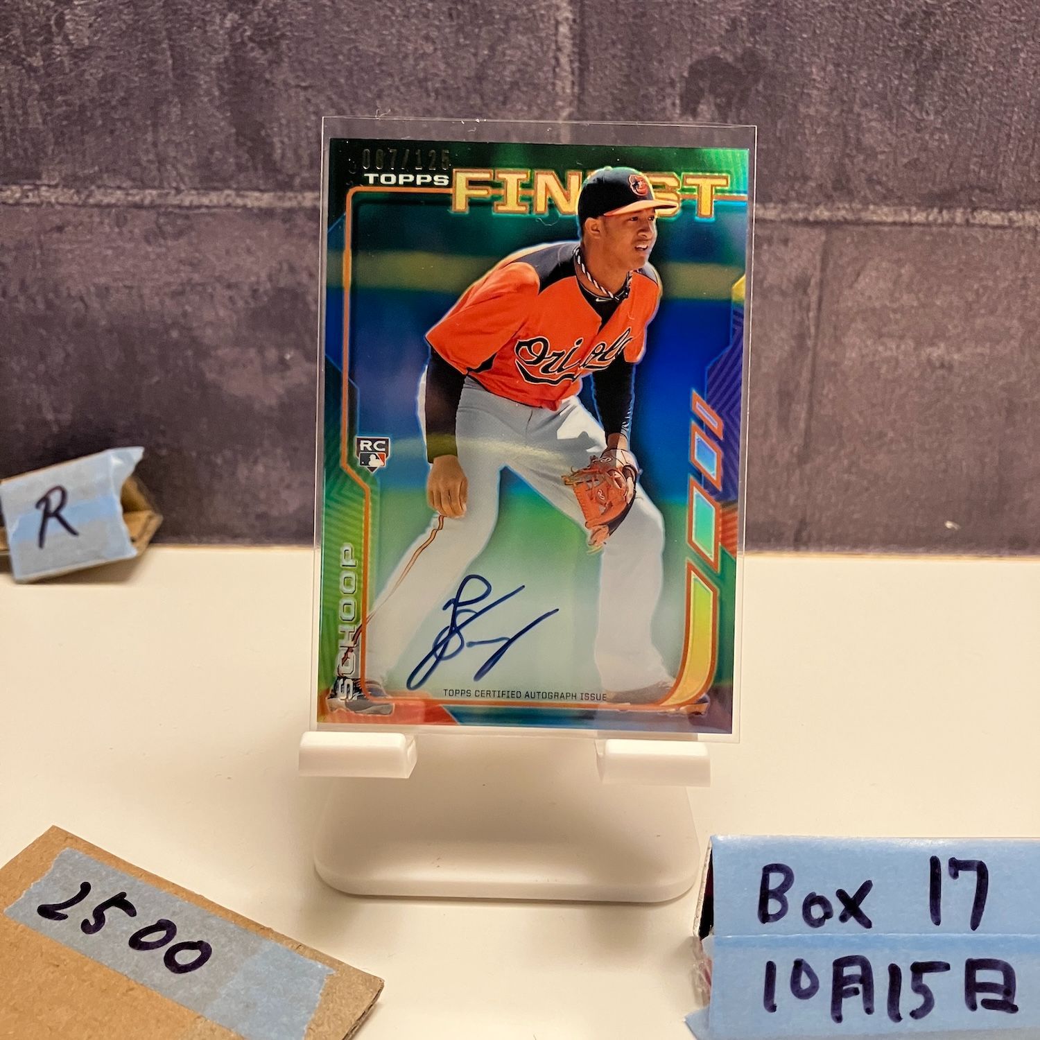 2014 Topps Finest Jonathan Schoop 007/125 直筆サインカード