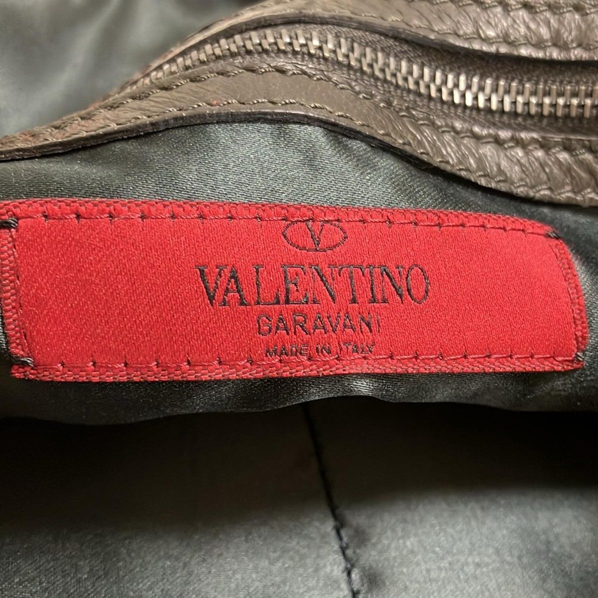 VALENTINOGARAVANI バレンチノガラバーニ ショルダーバッグ - シルバー×ダークブラウン 赤タグ レザー DECORATOM_COM_BR