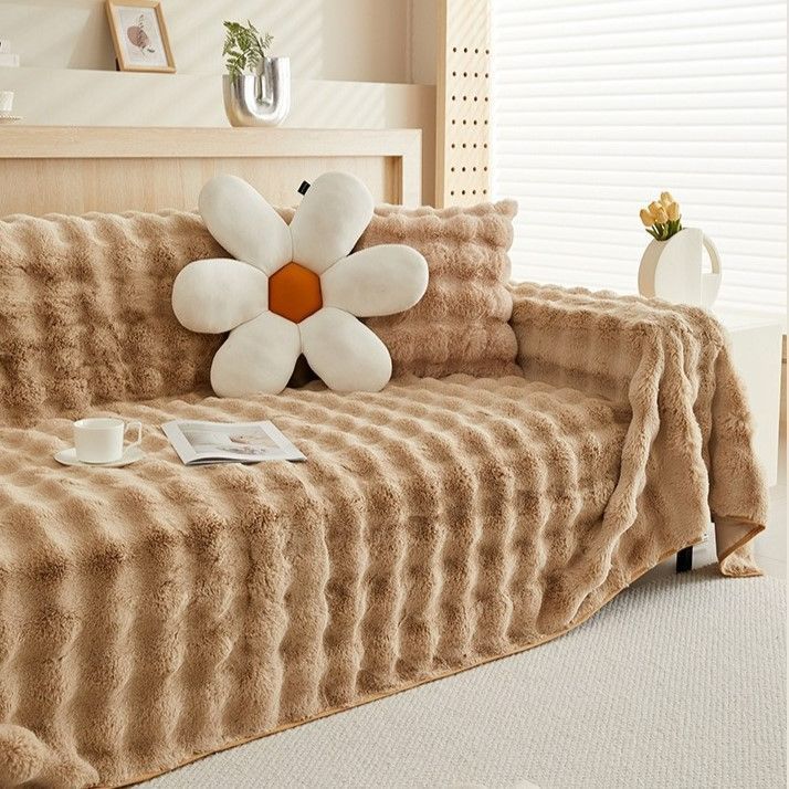 ソファーカバー 毛布 暖かい モコモコ 北欧風 韓国風 180cm×300cm 180cm×340cm ピンク グレー グリーン カーキ オフホワイト 暖かい モコモコ 洗濯可 お洒落 気持ちい