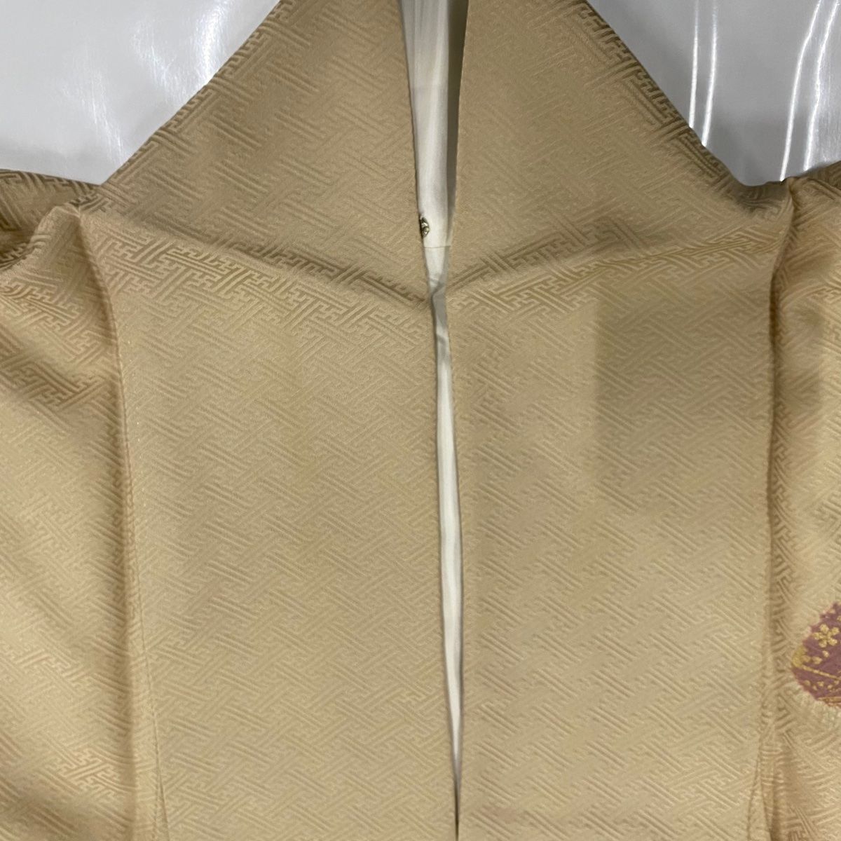 訪問着 優品 雪輪 草花 刺繍 絞り ベージュ 袷 身丈156cm 裄丈64cm M 正絹 【中古】 メルカリShops