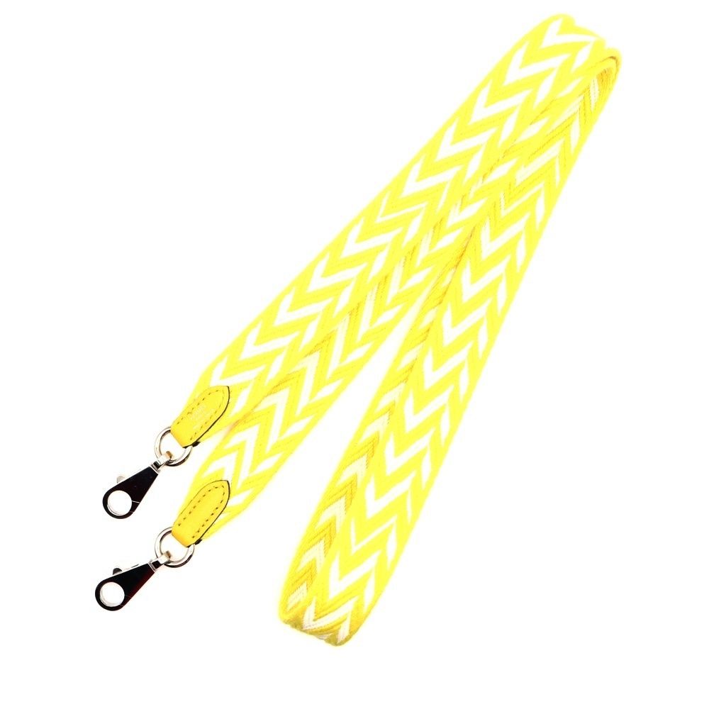 HERMES エルメス バンドリエール サングル カヴァル ジグザグ ショルダーストラップ ジョーヌシトロン×ホワイト×ジョーヌナプル スイフト×トワルコットン シルバー金具