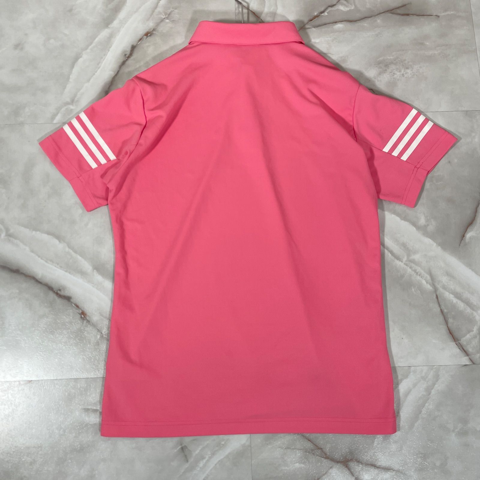 adidas アディダス スリーストライプポロシャツ ピンク L No.3