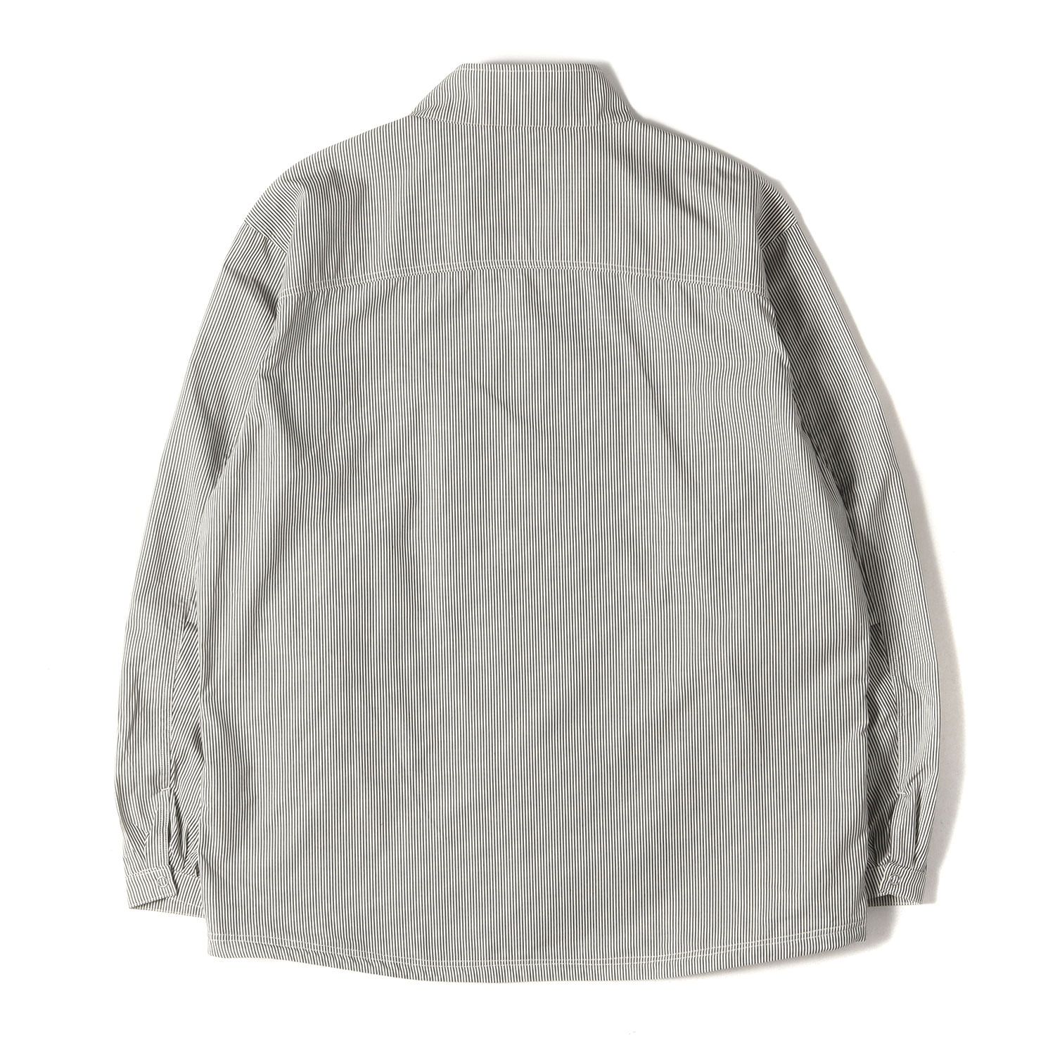 GERUGA ゲルガ シャツ ネイビー×エクリュ サイズ 2 24AW ストライプ スタンド ジップ シャツ STAND COLLAR ZIP SHIRTS トップス カジュアルシャツ 長袖 メンズ