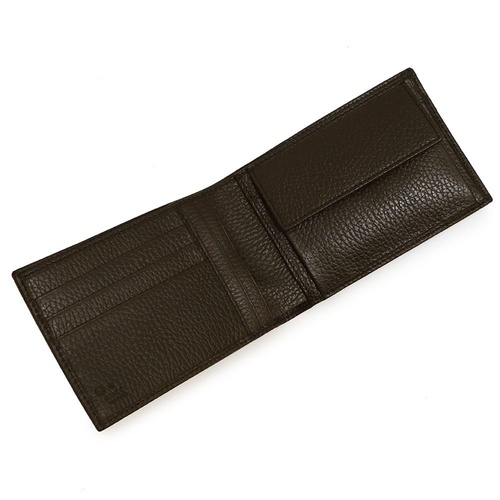 グッチ 二つ折り財布 GGキャンバス レザー ベージュ ダークブラウン 茶  