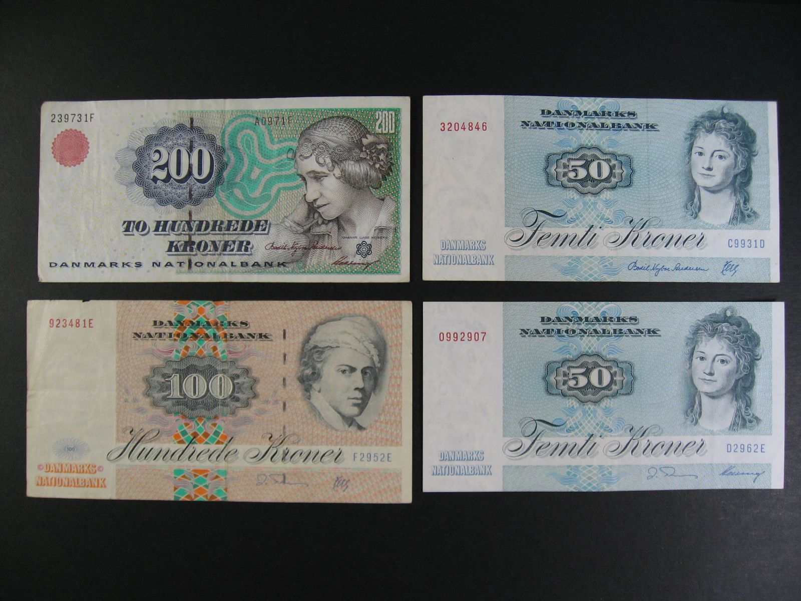 1033デンマーク紙幣□旧紙幣□200クローネ□100クローネ□50クローネ２ 