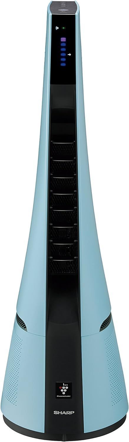 極美品】 SHARP プラズマクラスター搭載 スリムイオンファン ブルー系