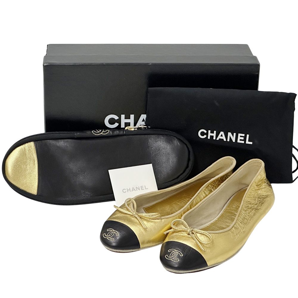 シャネル CHANEL パンプス レディース ブランド レザー バレエシューズ