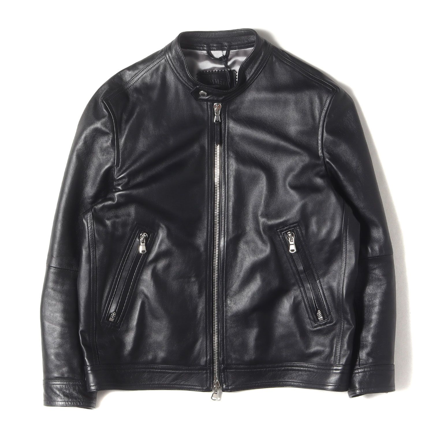 EMMETI エンメティ ジャケット ブラック 黒 サイズ 46 24AW ナッパチェラータ シングル ライダース ジャケット JURI NAPPA CERATA イタリア製 アウター ブルゾン 上着 メンズ