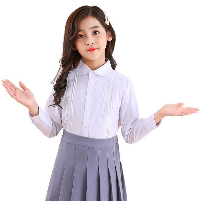 大人気♡白ピンク レース＊120 入学式 卒園式 女の子 フォーマル ランドセル ブラウス 女の子 フォーマル シャツ レース ホワイトシャツ