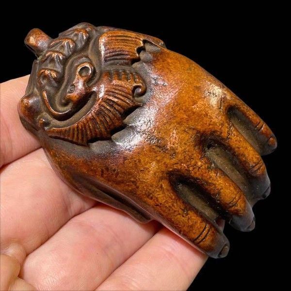 銅器 神獣 茶台 茶寵 文鎮 文房具 手把件 掌中握財 装飾