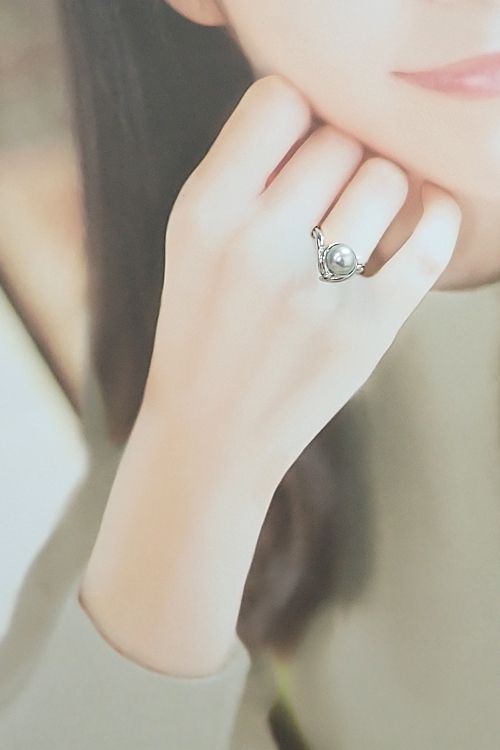 極！美品‼︎】真珠リング‼︎ 極美品K10YG本真珠リング（NOIR DE