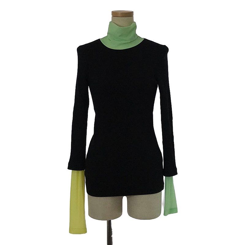 ENFOLD - ENFOLD / エンフォルド | シアータートル PULLOVER カットソー | 38 | ブラック/ライトグリーン/イエロー | レディース ENFOLD / エンフォルド | シアータートル PULLOVER カットソー | 38