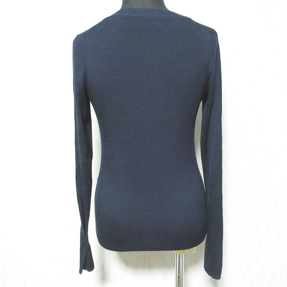 美品 UNITED ARROWS ユナイテッドアローズ Vネック シルクリブニットカーディガン 1528-136-0081 ネイビー レディース 古着 中古 美品 UNITED ARROWS ユナイテッドアローズ Vネック シルク