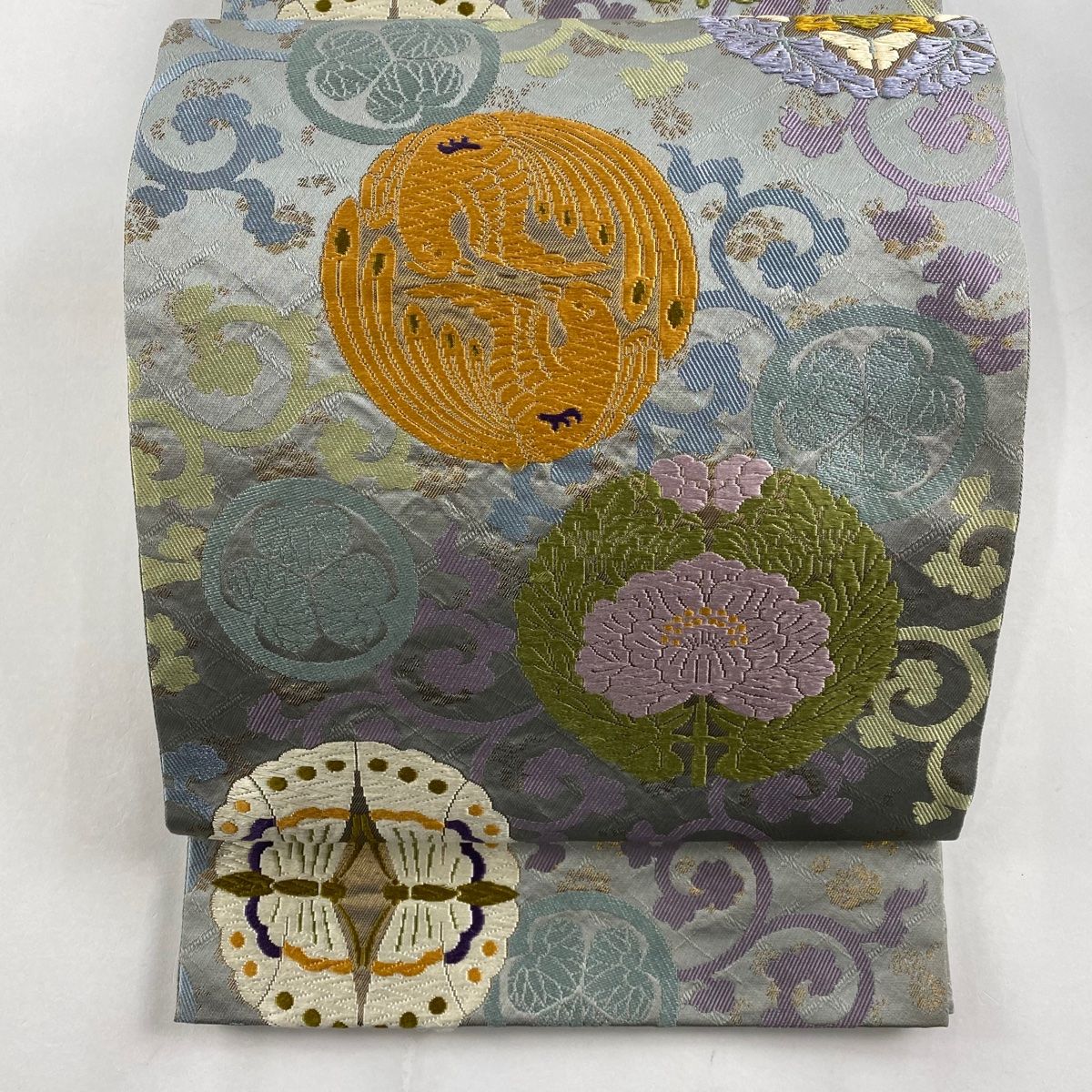 【楽天市場】平和屋着物 六通柄袋帯 唐織 舞蝶花唐草文 黒地 金銀糸 正絹 逸品 BAAK1047du : 平和屋