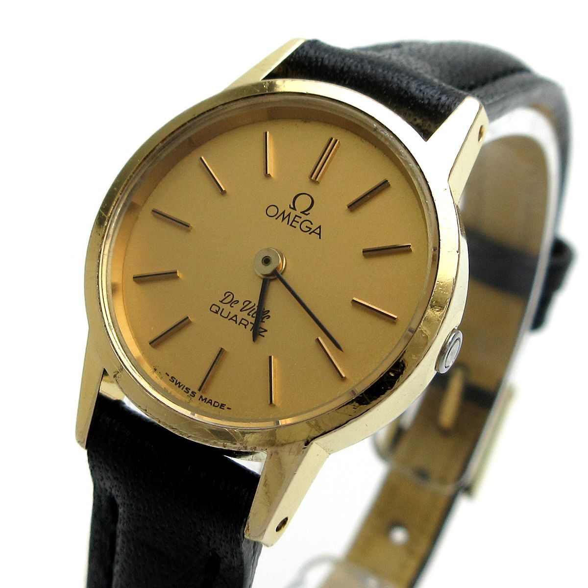 オメガ 時計 デビル レディース プッシュリューズ ゴールド cal.1353 591.0017 OMEGA DE VILLE 婦人  キャリバー1353 箱 ヴィンテージ - メルカリ