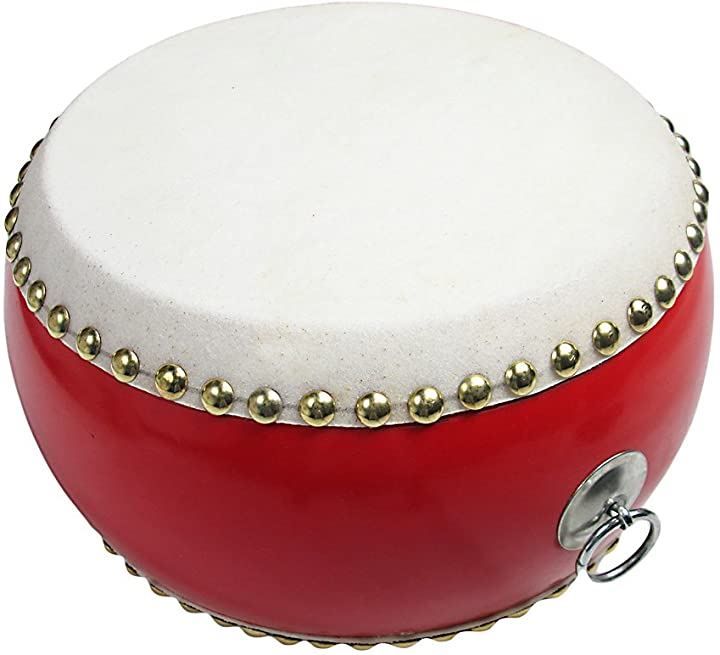 R-STYLE (R STYLE) Kids Authentic Cowhide Drums Set for Percussion and Taiko Practice, Standard Size, 24 cm in Diameter x 14 cm in Height, Bamboo with Percussion Instruments (Standard Size (24 cm in diameter x 14 cm in height), bamboo)