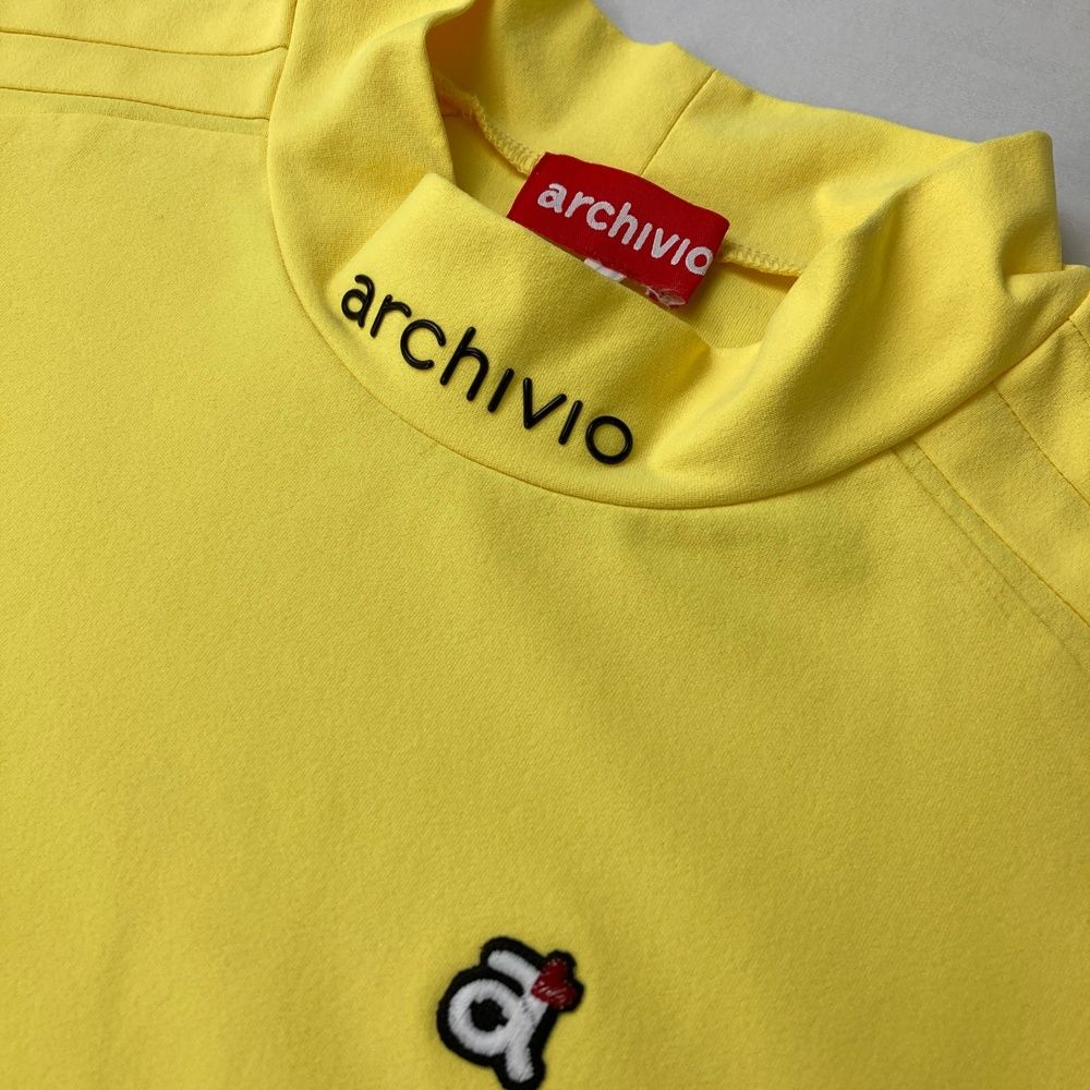 サイズ：36 ARCHIVIO アルチビオ ハイネック 半袖Tシャツ イエロー系