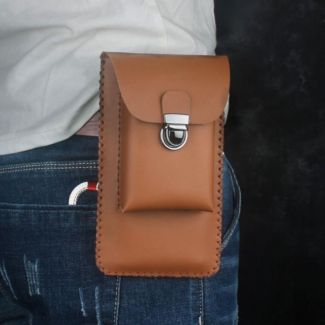 メンズ ファッション オシャレ アイテム 小物  第一層 牛革 携帯電話 ポーチ ウエスト バッグ ベルト 縦型 スマホ バッグ ウエスト バッグ 大画面 革 携帯電話 ポーチ ケース 