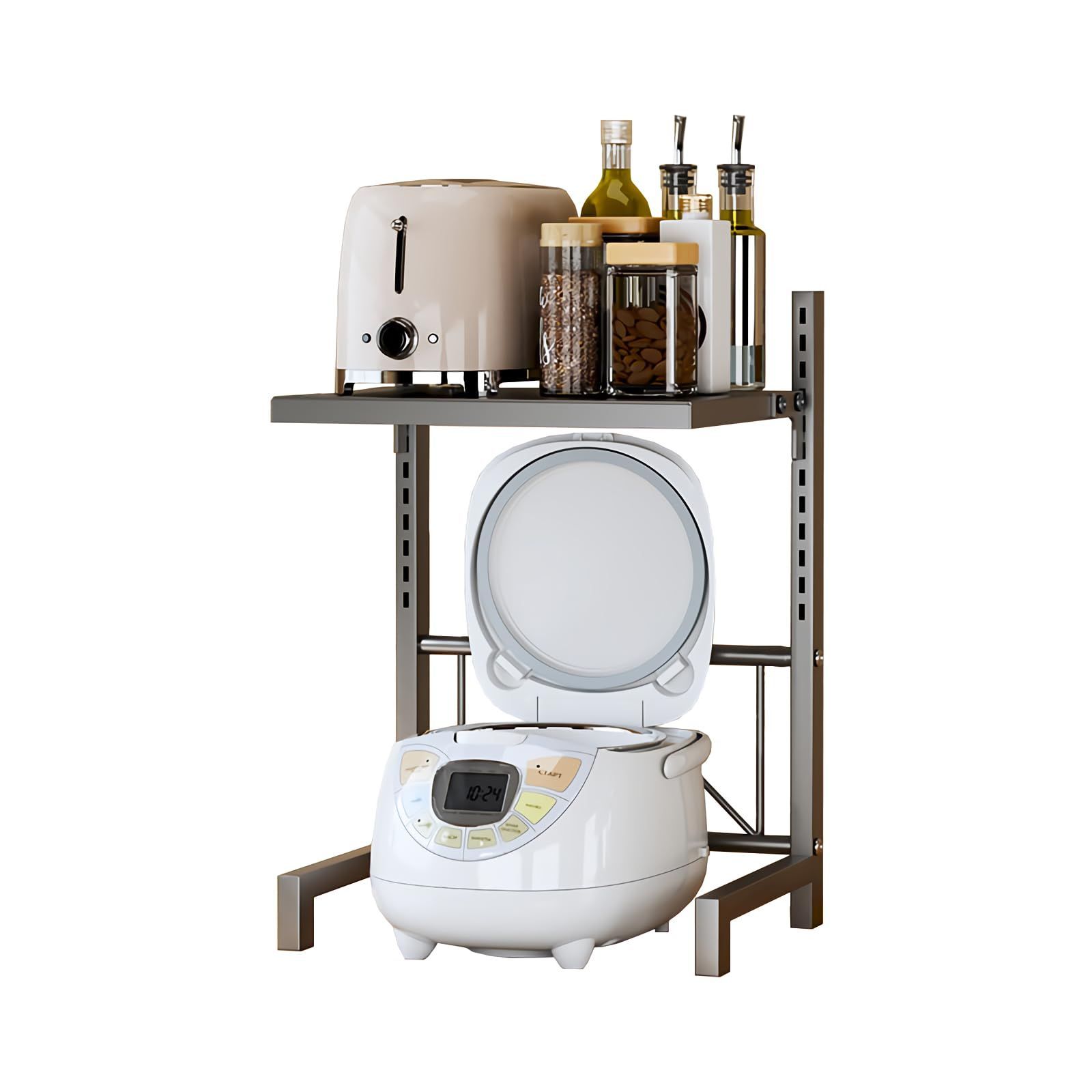 【在庫処分】ラック トースターラック 電子レンジ 炊飯器置き台 電子レンジ台 卓上ラック 炊飯器棚 シンク上収納ラック レンジ上ラック キッチン用品 省スペース キッチンラック 2段 高さ
