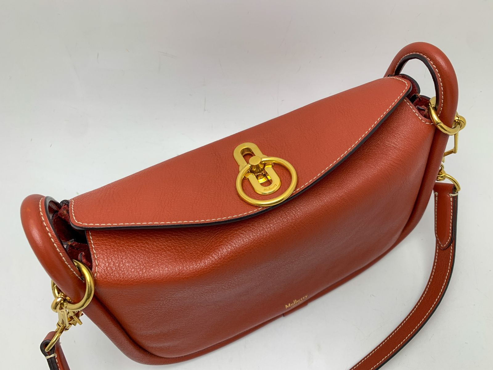 Mulberry マルベリー スモールレイトン オレンジブラウン系 3way