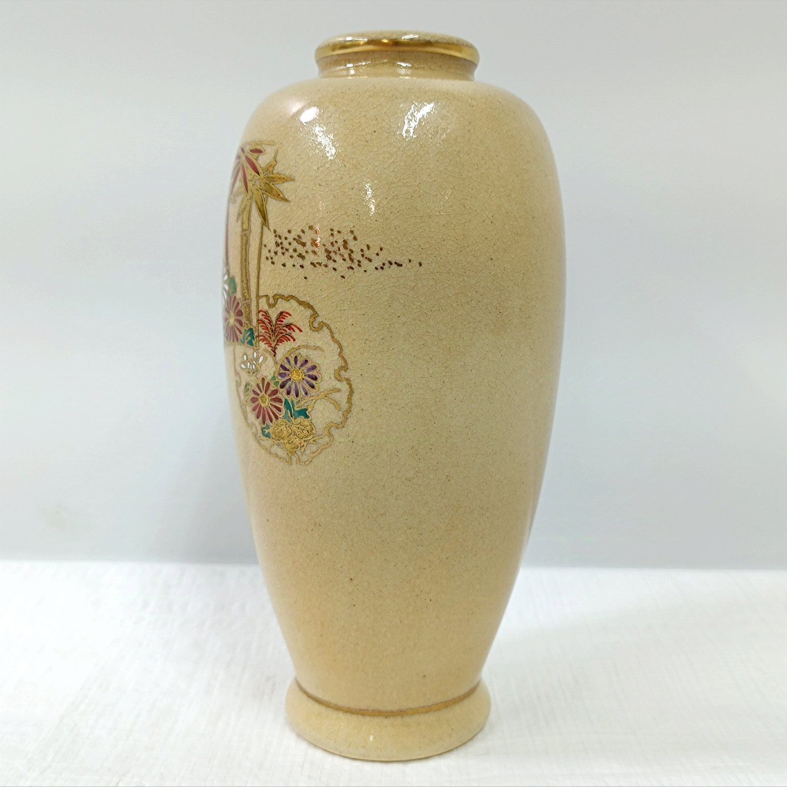 寿官 薩摩焼 花瓶 花器 花瓶 壺 金彩 薩摩 色絵金彩 花入れ 飾壷
