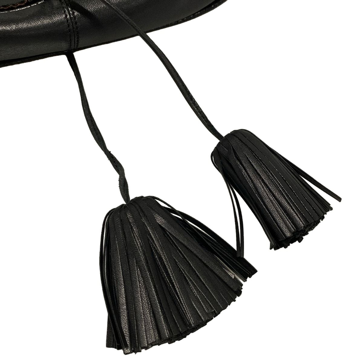 LOEWE ロエベ ショルダーバッグ - 315.82.E29 黒 タッセル アナグラムパンチング レザー DECORATOM_COM_BR