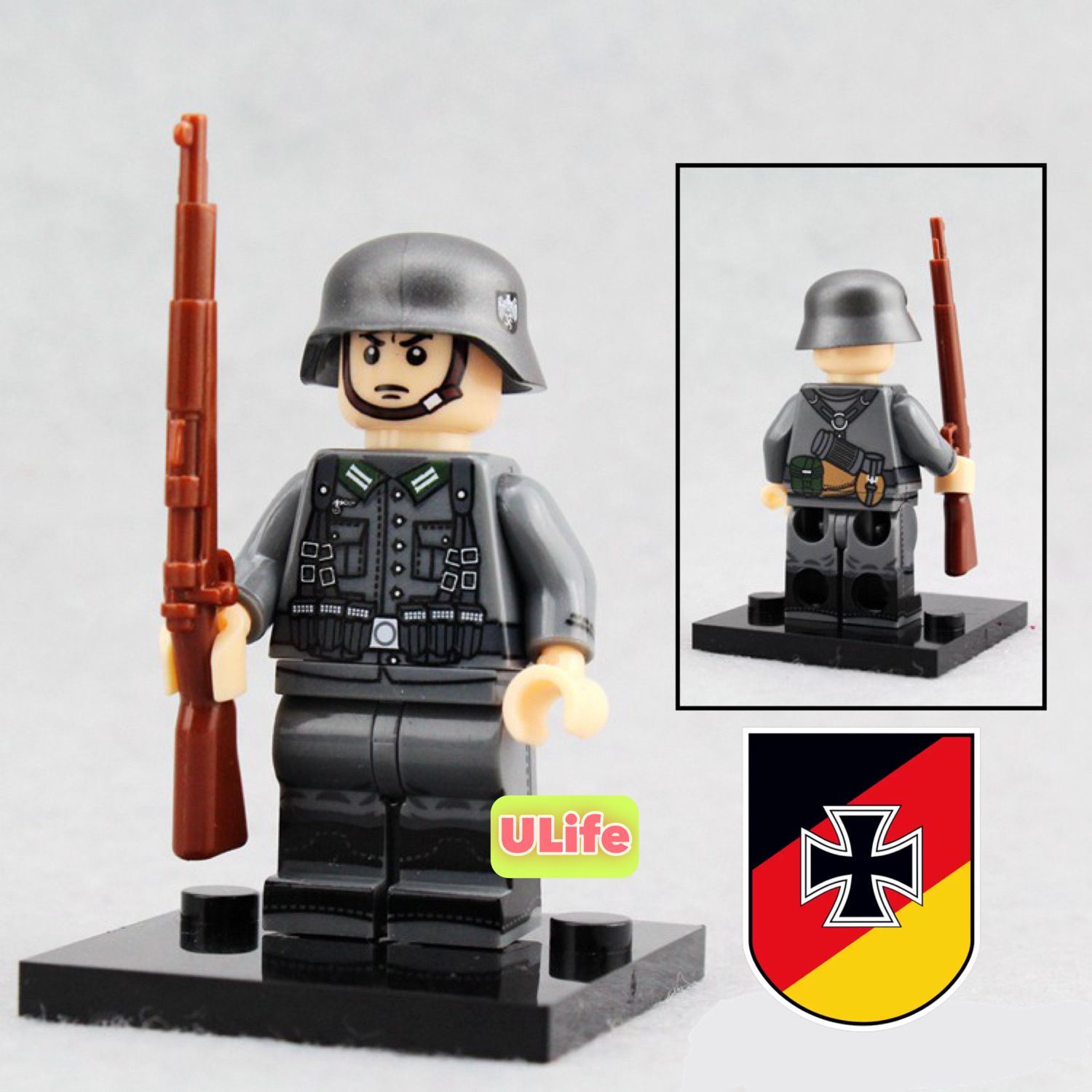 WW2ドイツ軍国防軍全面印刷11体Cミリタリー武器レゴ互換フィギュア 