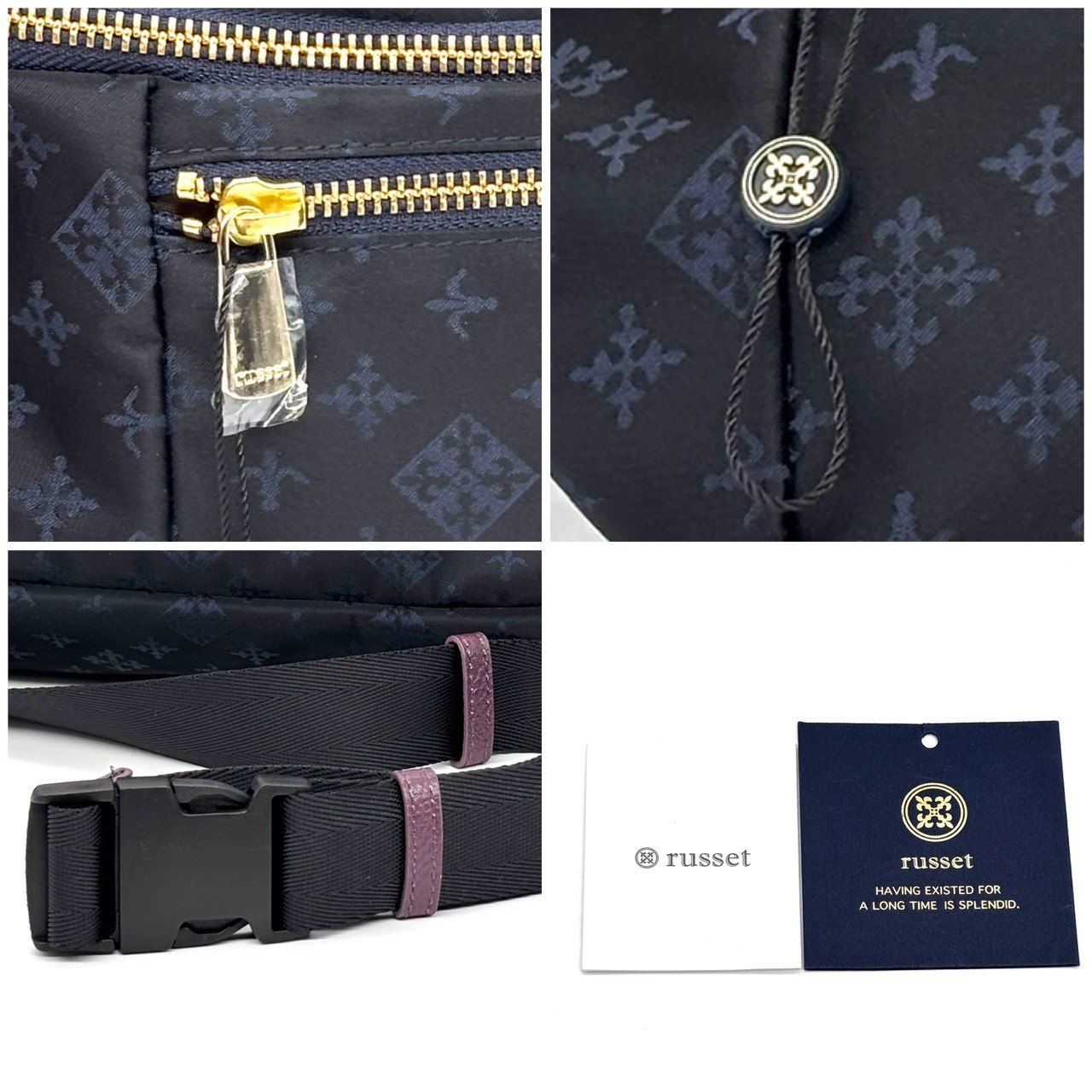 【美品】russet　ナイロンボディバッグ　ネイビー 私らしさ”を叶えるきちんと感✨】 russet ラシット ボディバッグ