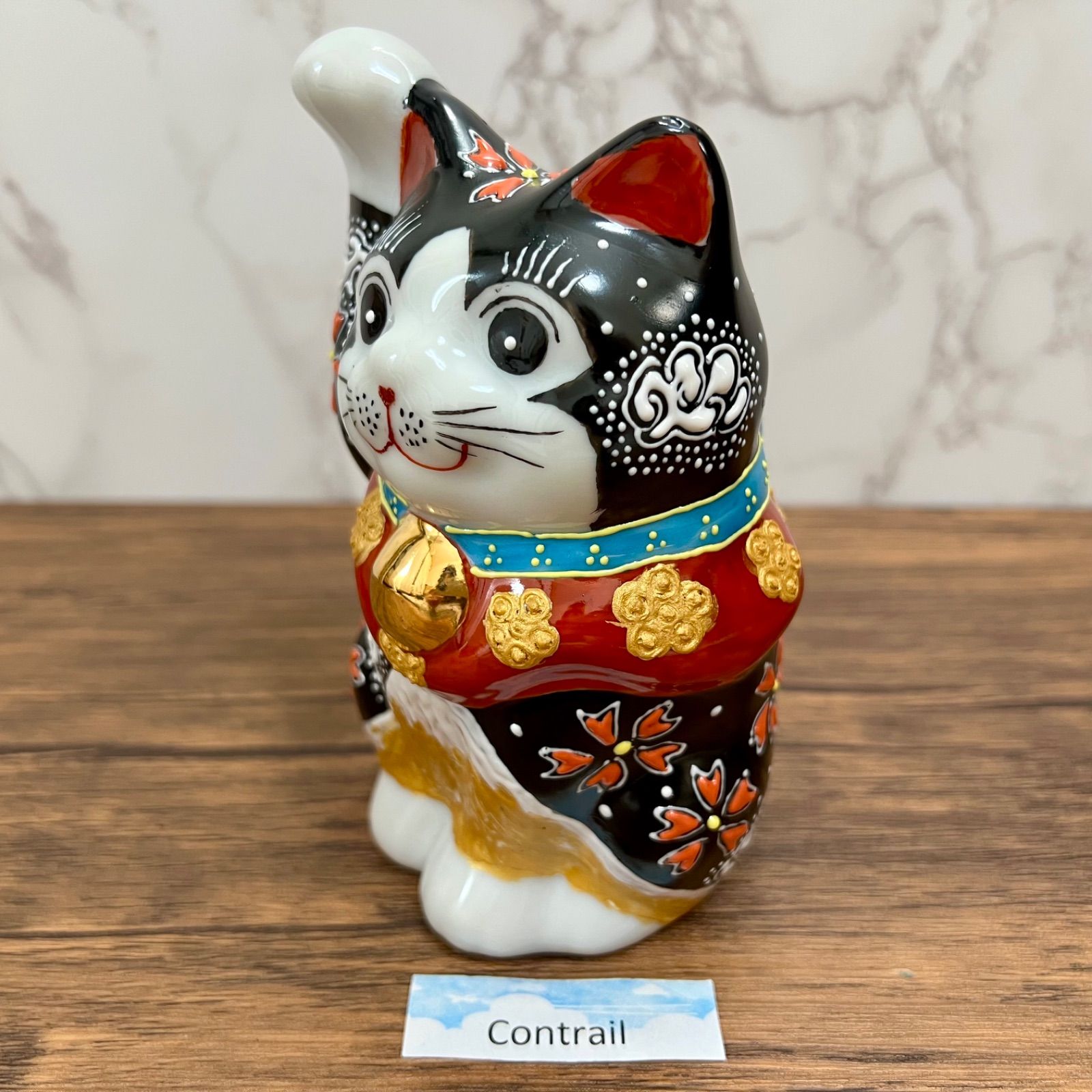 九谷焼】4.8号 招き猫 金富士 右手 金運招福 縁起物 Maneki Neko Lucky