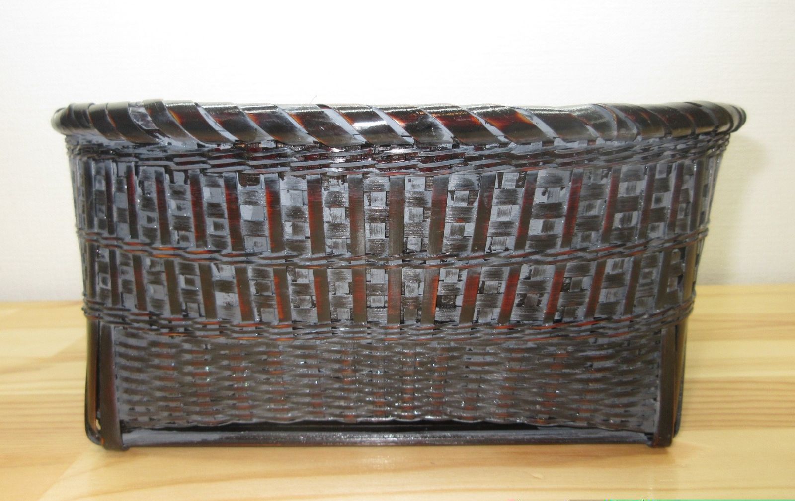 逢絢亭・新品】茶道具 水屋道具 炭斗 細竹 染竹 風炉用 木製 紙箱入り