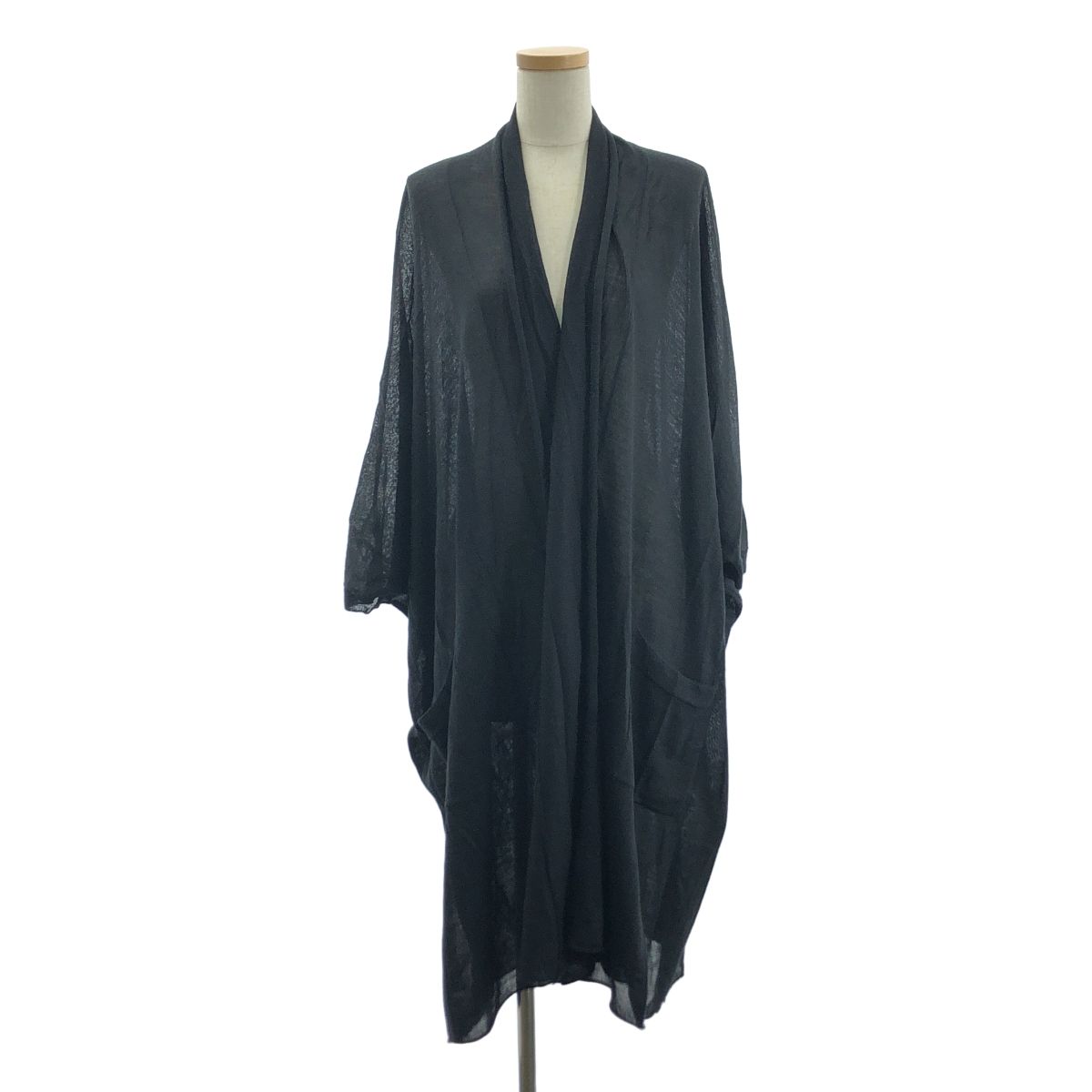 【美品】  LIMI feu / リミフゥ | アクリル シルク混 ロングカーディガン | S | ブラック | レディース 美品】 LIMI feu / リミフゥ | アクリル シルク混 ロングカーディガン
