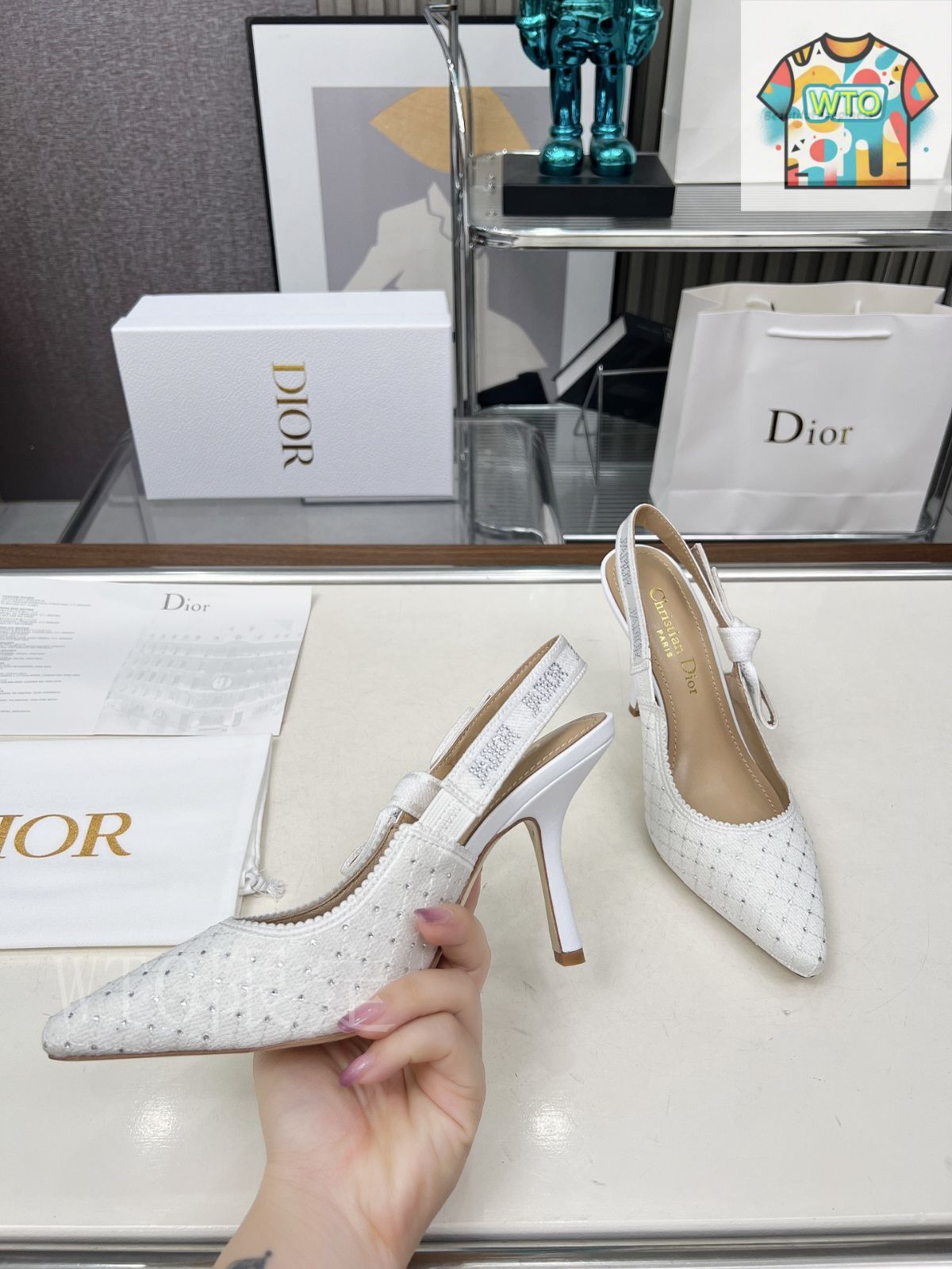 Dior 刺繍ハイヒール アルファベットロゴリボンサンダル01-3 KIN-KAAI_COM