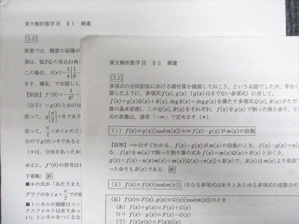 SEG (科学的教育グループ) 東大解析数学 理系H 2023 夏期 木村浩二