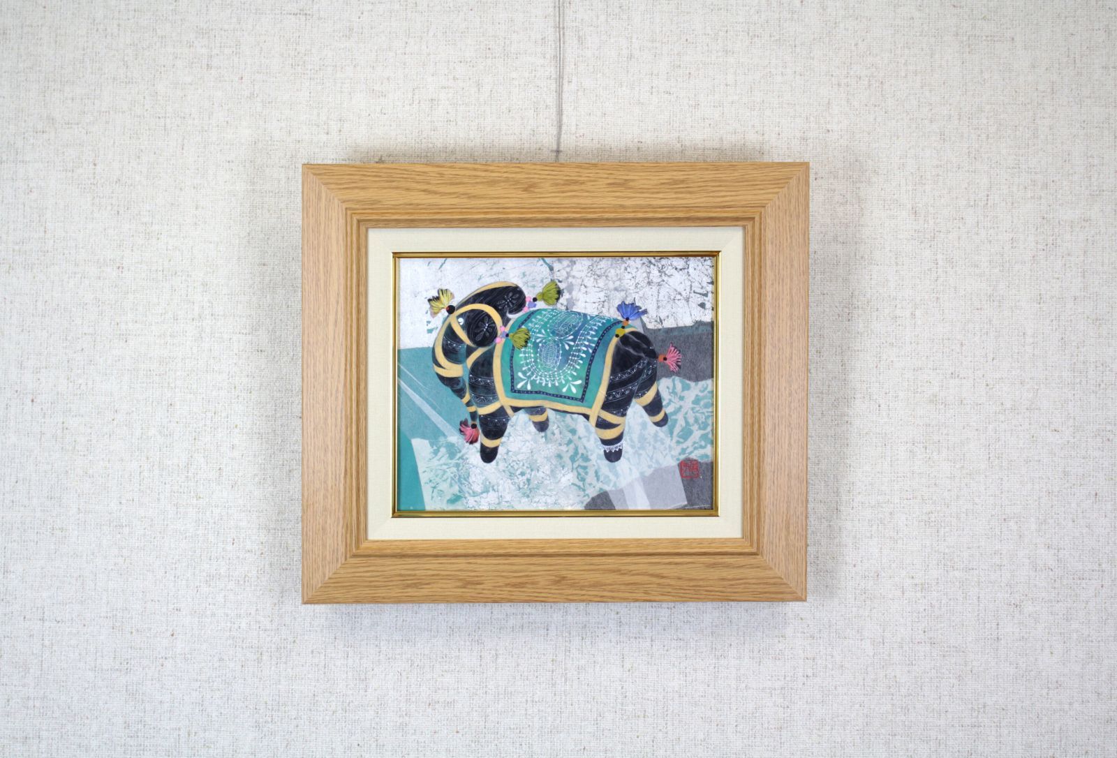 岡 恵子『象』日本画【真作保証】 絵画 美術品・アンティーク・コレクション 岡 恵子『象』日本画【真作保証