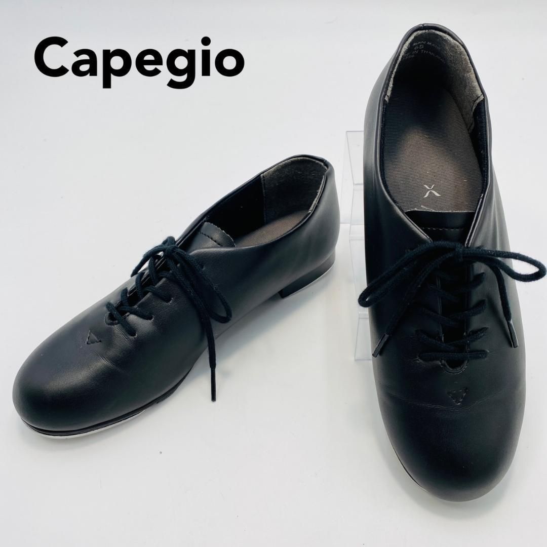 Capegio タップダンスシューズ レースアップ 6 ブラック Capegio タップダンスシューズ レースアップ 6 ブラック