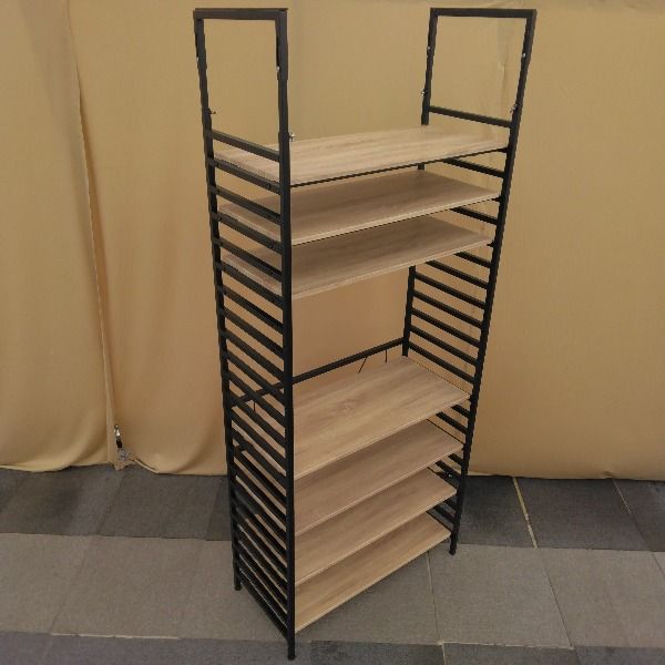 中古】 リビング壁面収納 システム収納 ブルックリン風突っ張りラック 