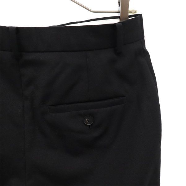 エイトン ウール100％ 裾スリット パンツ 2 ブラック ATON レディース