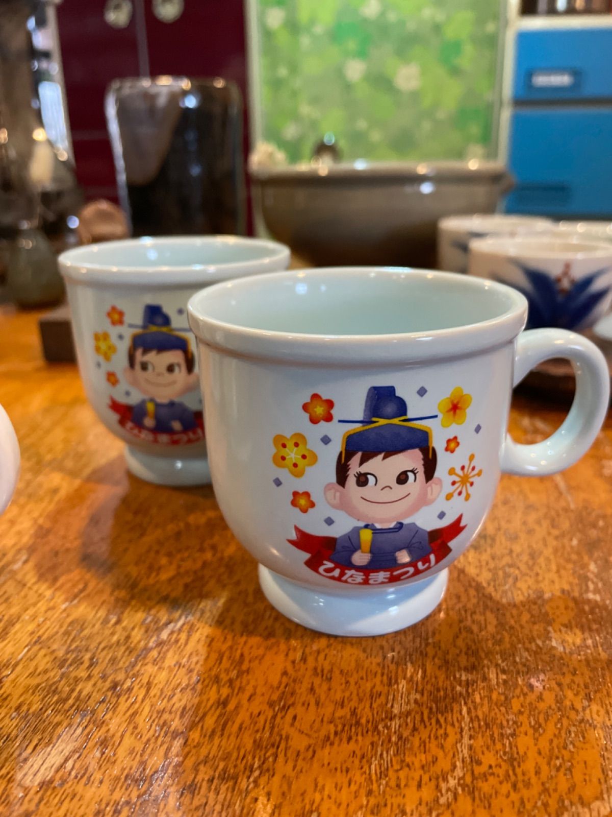 ペコちゃん 不二家 ホーロー ポット マグカップ カップ セット レトロ 昭和 ペコちゃん 不二家 ホーロー ポット マグカップ カップ セット