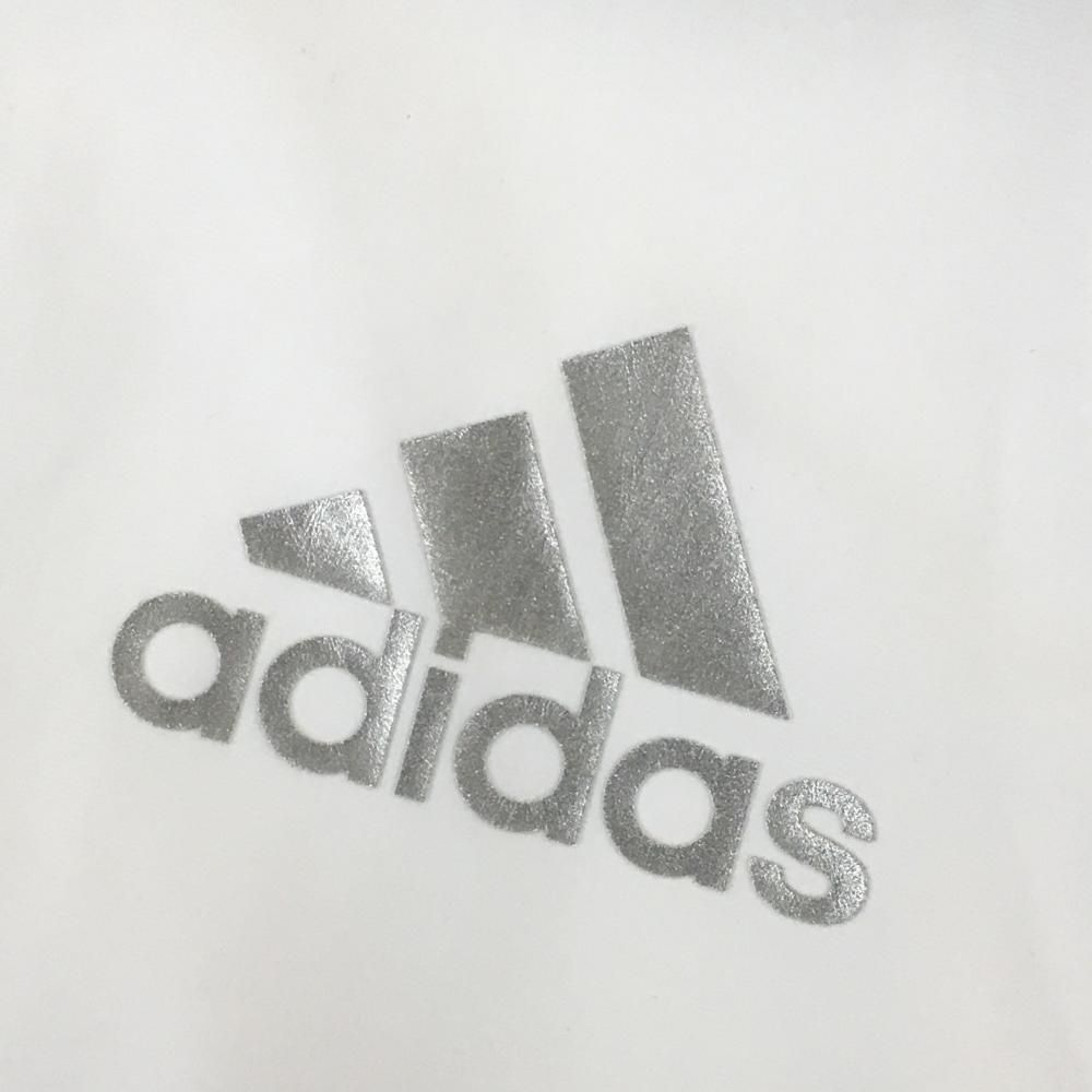超美品】アディダス ノースリーブハイネックシャツ 白×グレー