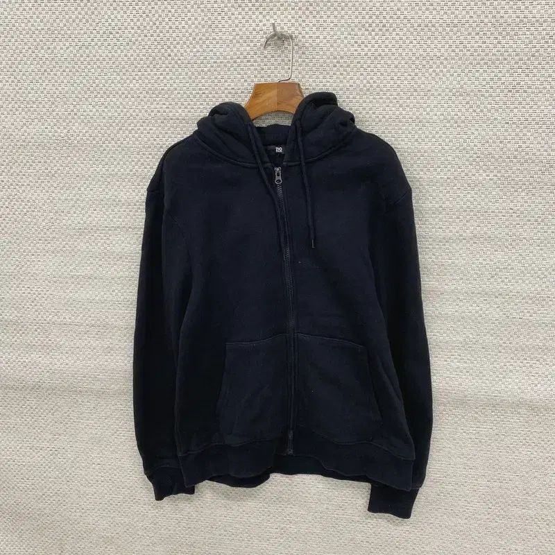 ZIOSONGZIO バックロゴ プリント 裏起毛 フード付き ジップアップパーカー 95 K07617