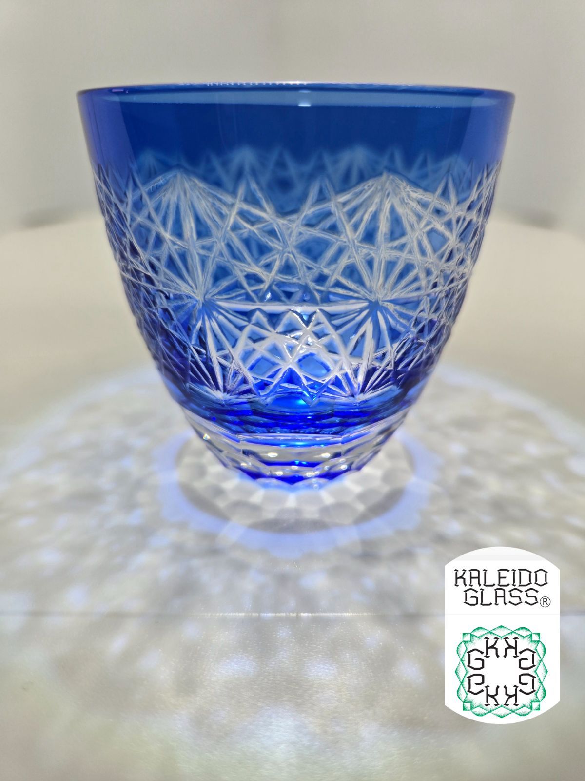 ぐい飲み お猪口 青 ブルー コップ グラス ガラス KALEIDO GLASS